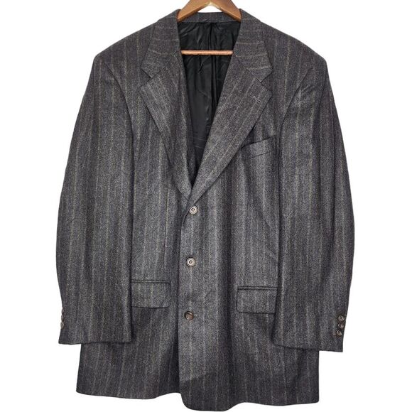 Nigel's‎ by Nathan David Men's Wool 3 Button Blazer Size 50 Jacket Gray with Tan - Picture 1 of 7